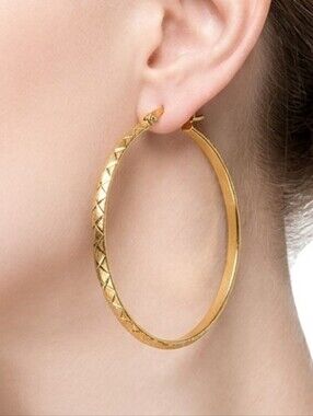 Ella Textured Gold Hoop Earrings